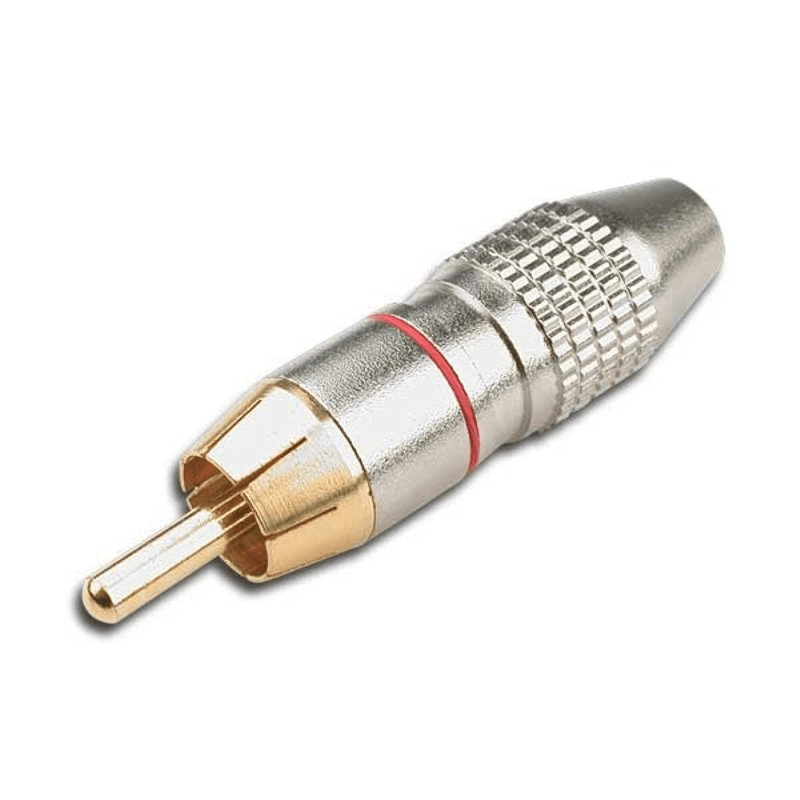 fiche RCA mâle contact doré repère rouge fiche RCA mâle contact doré repère rouge