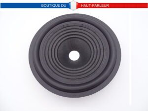 Membrane haut-parleur 20 cm en carton avec suspension caoutchouc assemblée, pour montage d'une bobine mobile de 25,4mm de diamètre