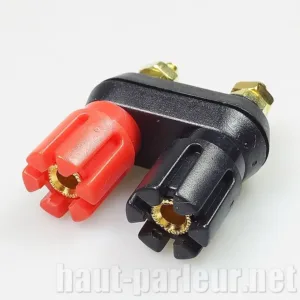 Bornier enceinte, embase double fiche banane pour câble 2,5 à 4 mm²