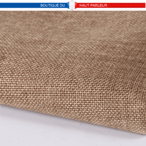 Tissu d'enceinte acoustique vintage en lin de couleur beige foncé