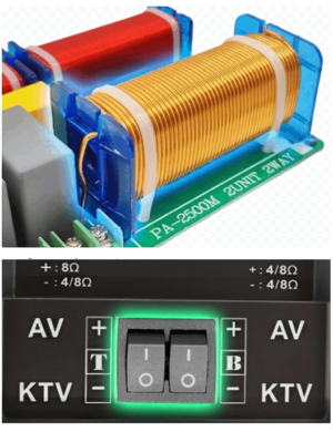 Configuration ajustable par 2 commutateurs de tonalité. Circuit imprimé double face
