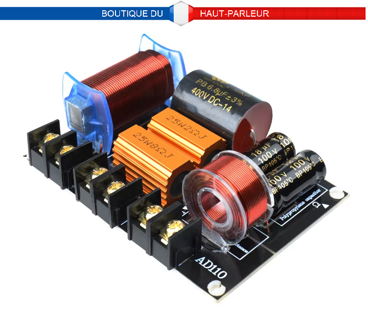 Filtre haut-parleur 3 voies 800 Hz et 280000 Hz 8 Ohms 250 watts Filtre haut-parleur professionnel 2 voies 125 watts 4/8 ohms fréquence de coupure 2700 Hz