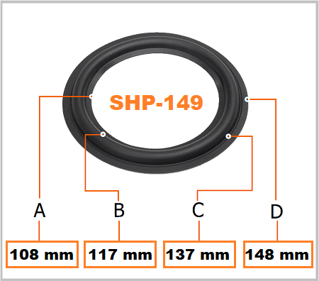 SHP-149 suspension haut-parleur BHP Audio foam rubber surround edge