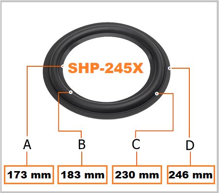 SHP-245X suspension haut-parleur BHP Audio foam surround edge